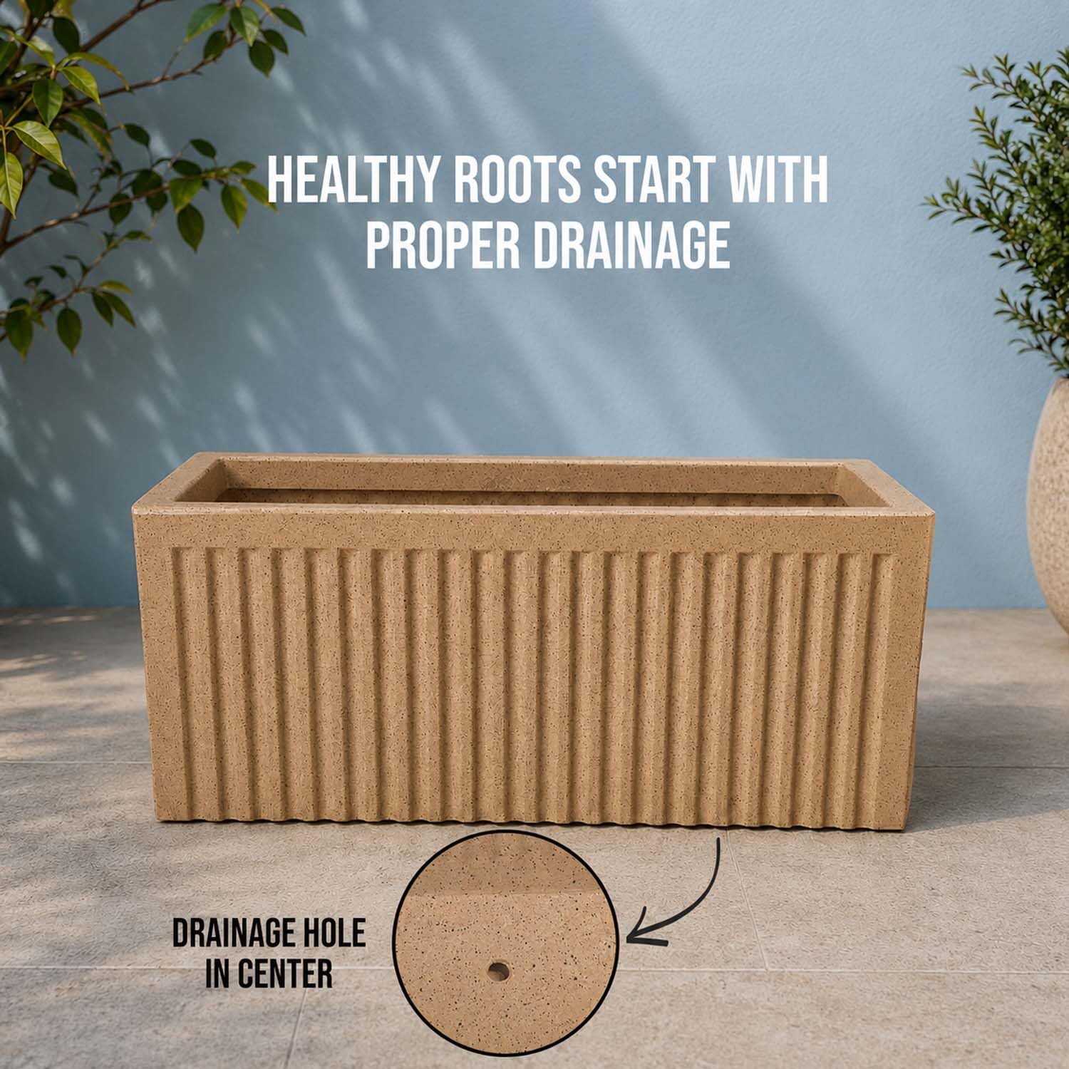 Go Hooked Rectangular Planter - Modern Stone Design -7