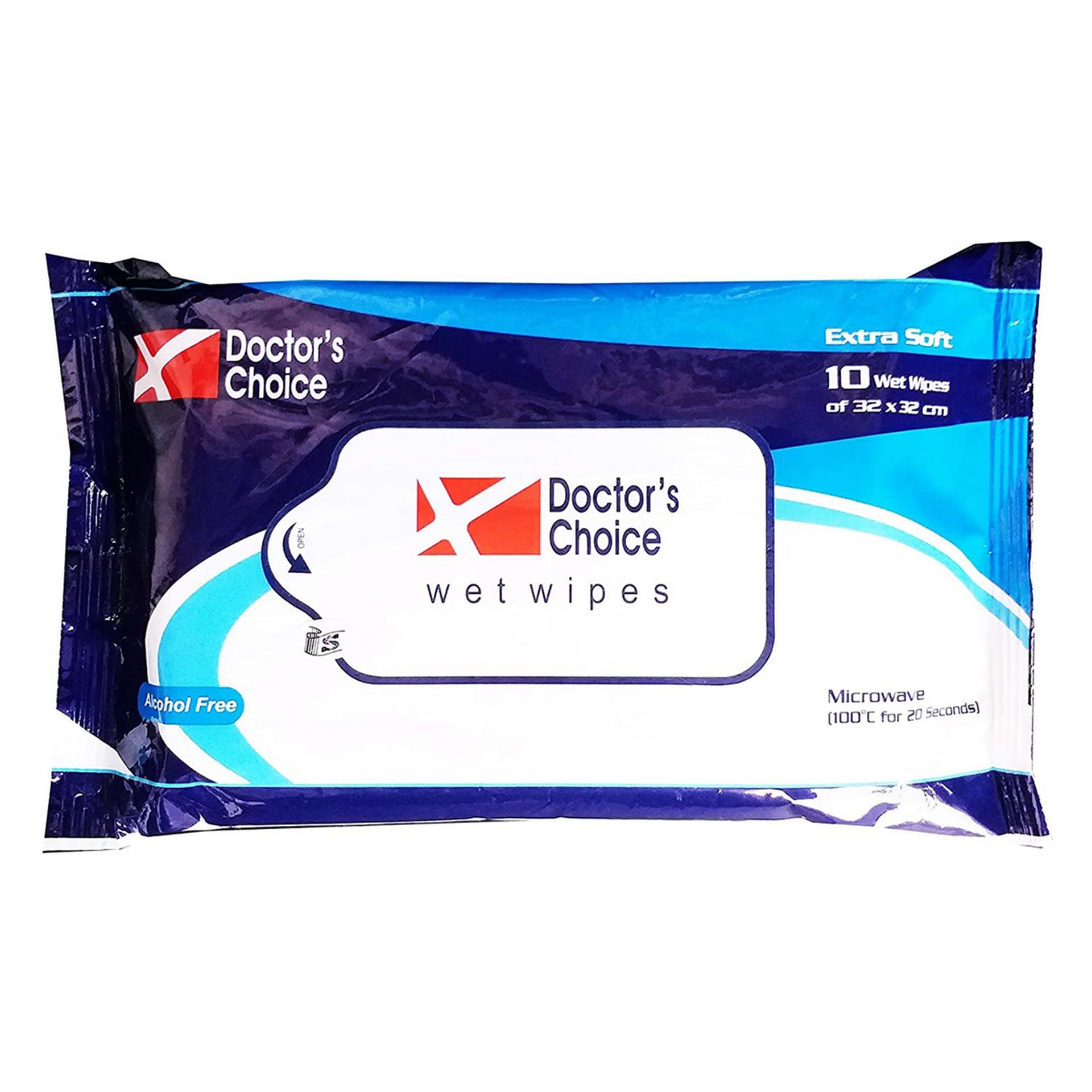 Doctor's Choice Alcohol Free Wet Wipes, 10 Count