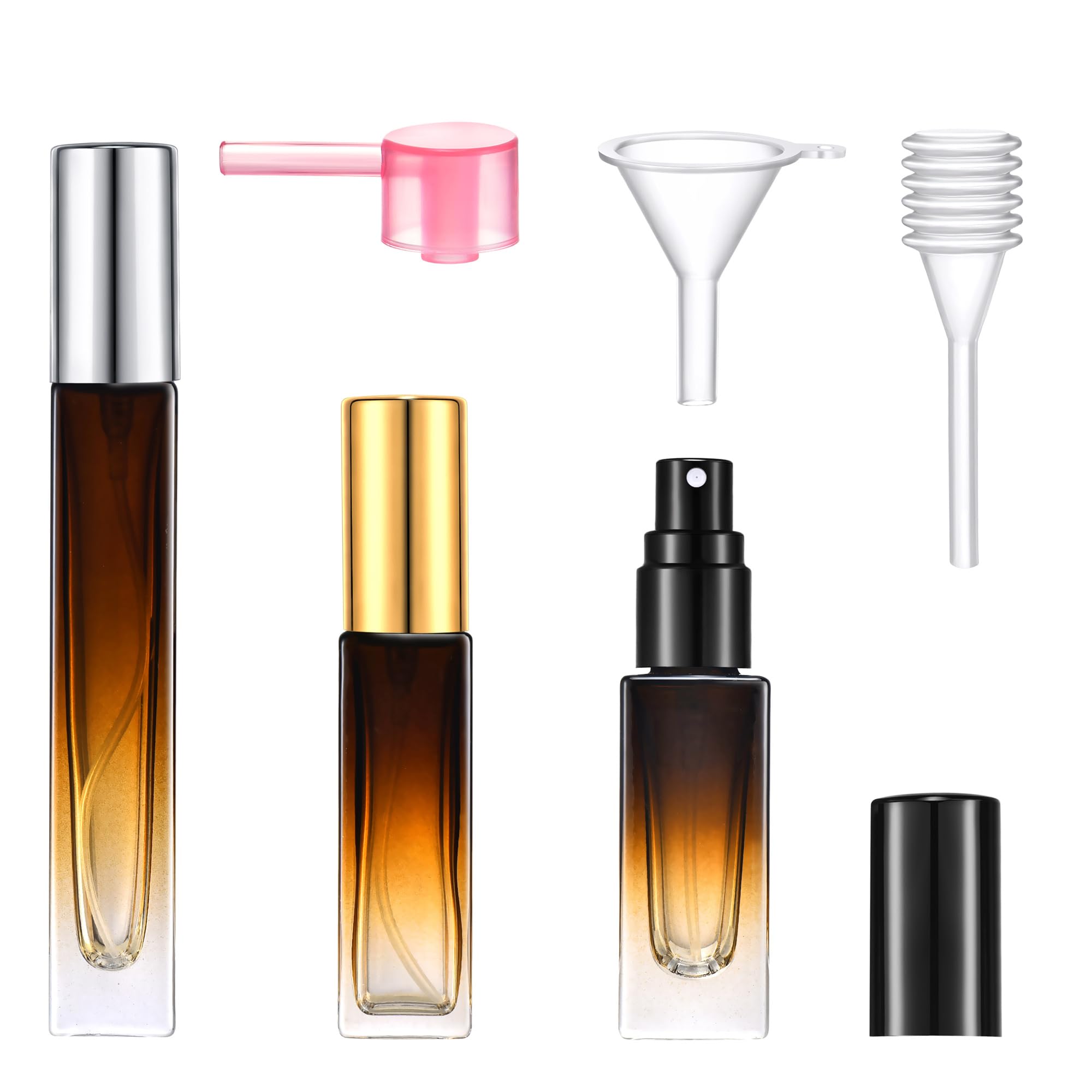 Yikimyfo Atomizer Sprayer for Perfume, 3 Pack(5ml+9ml+10ml) Travel Perfume Bottle Refillable Fine Mist Glass Perfume Spray Bottles Leak-proof Cologne Bottles Empty Perfume Atomizer