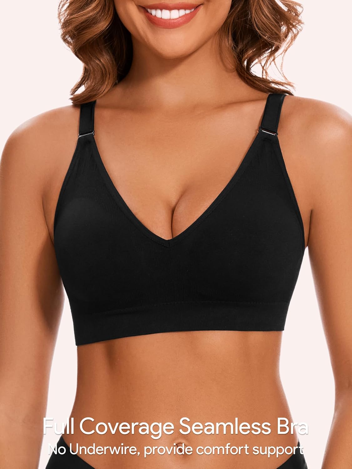 HBselect Bras for Women No Underwire Wireless Cami Tank Top Sports Bras Seamless Padded Bralettes for Women - Image 2