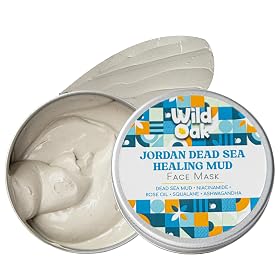 WildOak Jordan Dead Sea Mud + Alpha Arbutin Face Mask | 2% Niacinamide | Detox & Purifying Clay Mask | Absorbs Oil & Tox