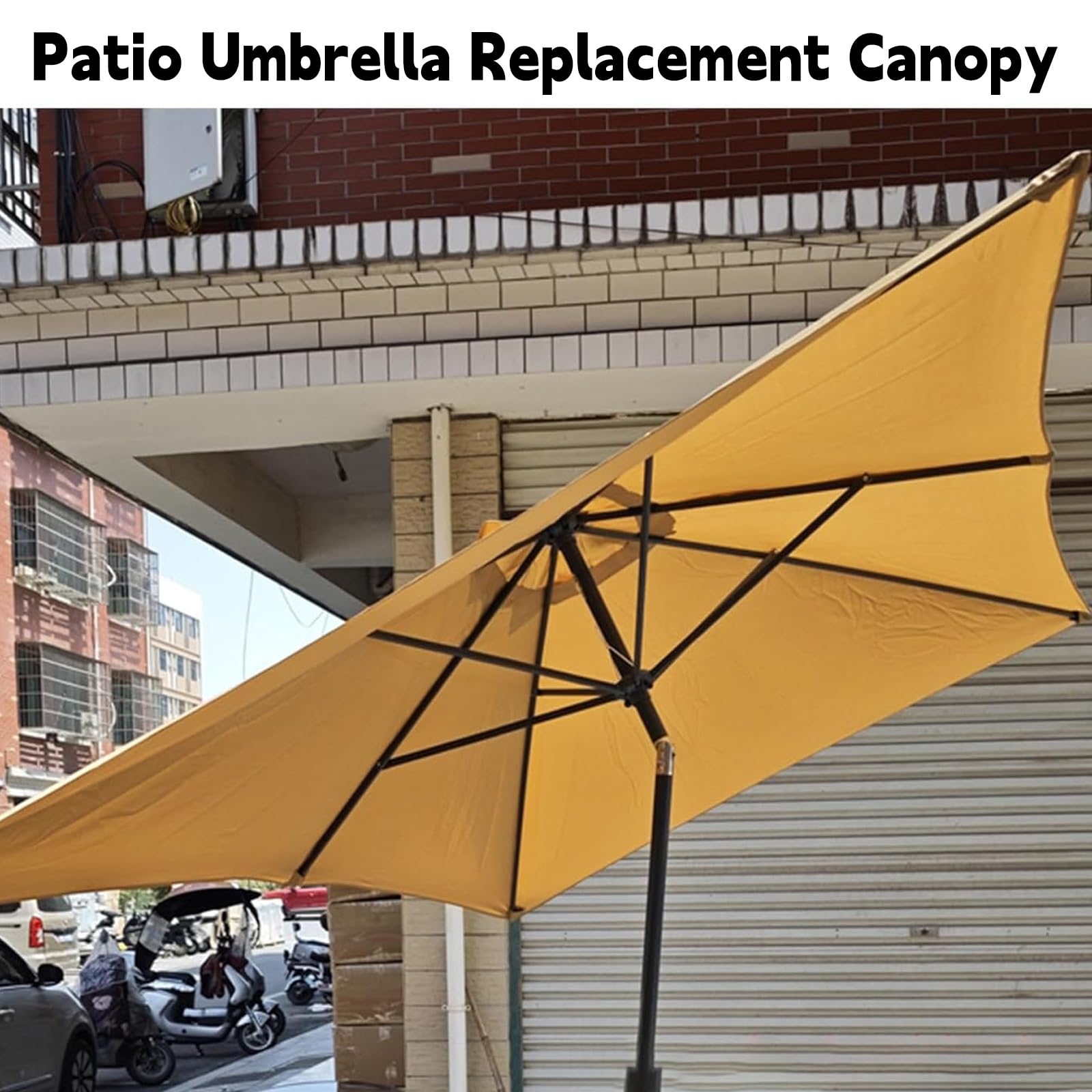 Auvent De Remplacement Pour Parasol De Terrasse 3x3m 2.5x2.5m 2.7x2.7m Rectangle/Carré 4/6/8 Baleines Toile De Parasol Imperméable Pour Extérieur Cour Jardin Plage(Dark green,2*3m/6ribs)