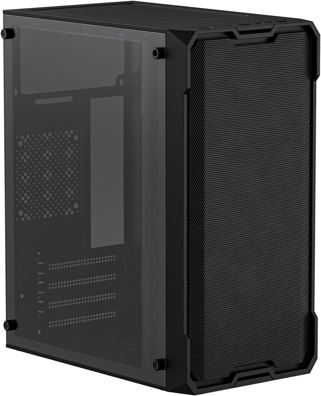Micro ATX Case, MATX Case Mini PC ITX Desktop Computer Case Support ATX PSU/250mm GPU/140mm CPU Cooler/2x 12cm Fans and 1x 8cm Fan/1x 3.5’’HDD or 2X 2.5’’SSD/USB 3.0 Port