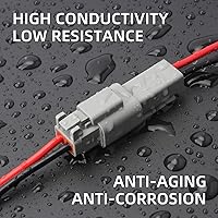 Vista 4 de DT - Kit de conectores Deutsch de 2 pines impermeables, conectores eléctricos automotrices con cable macho y hembra de 14 AWG para automóvil