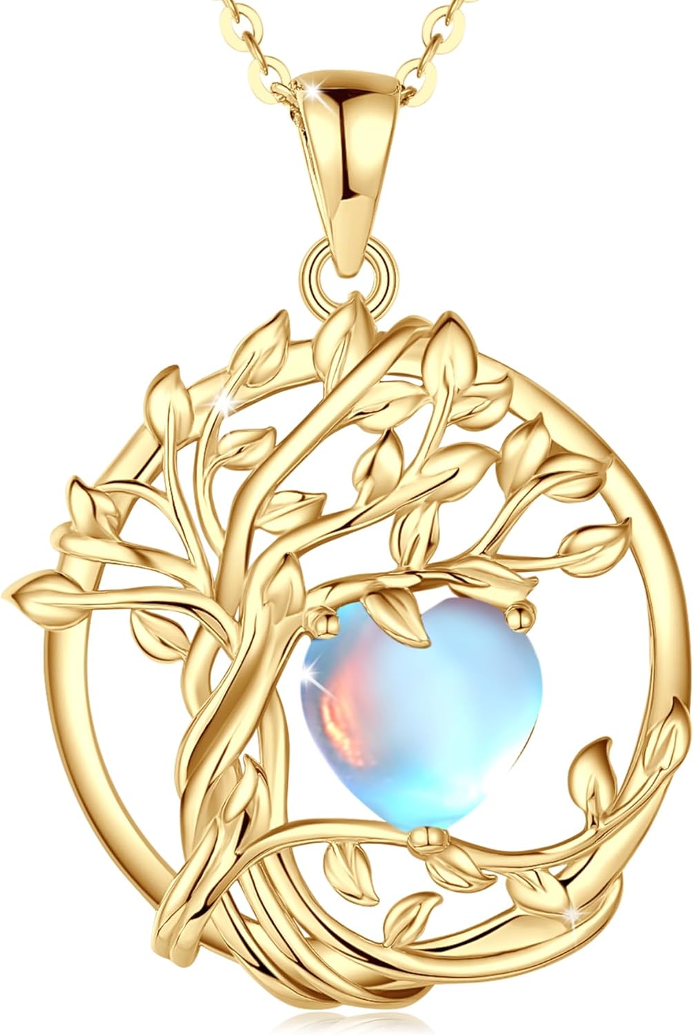 FANCIME Tree of life Birthstone necklace Sterling Silver Pendant Birthstone Necklace Gemstone Anniversary Birthday Jewelry Mothers Day Gifts for Mom Her Wife