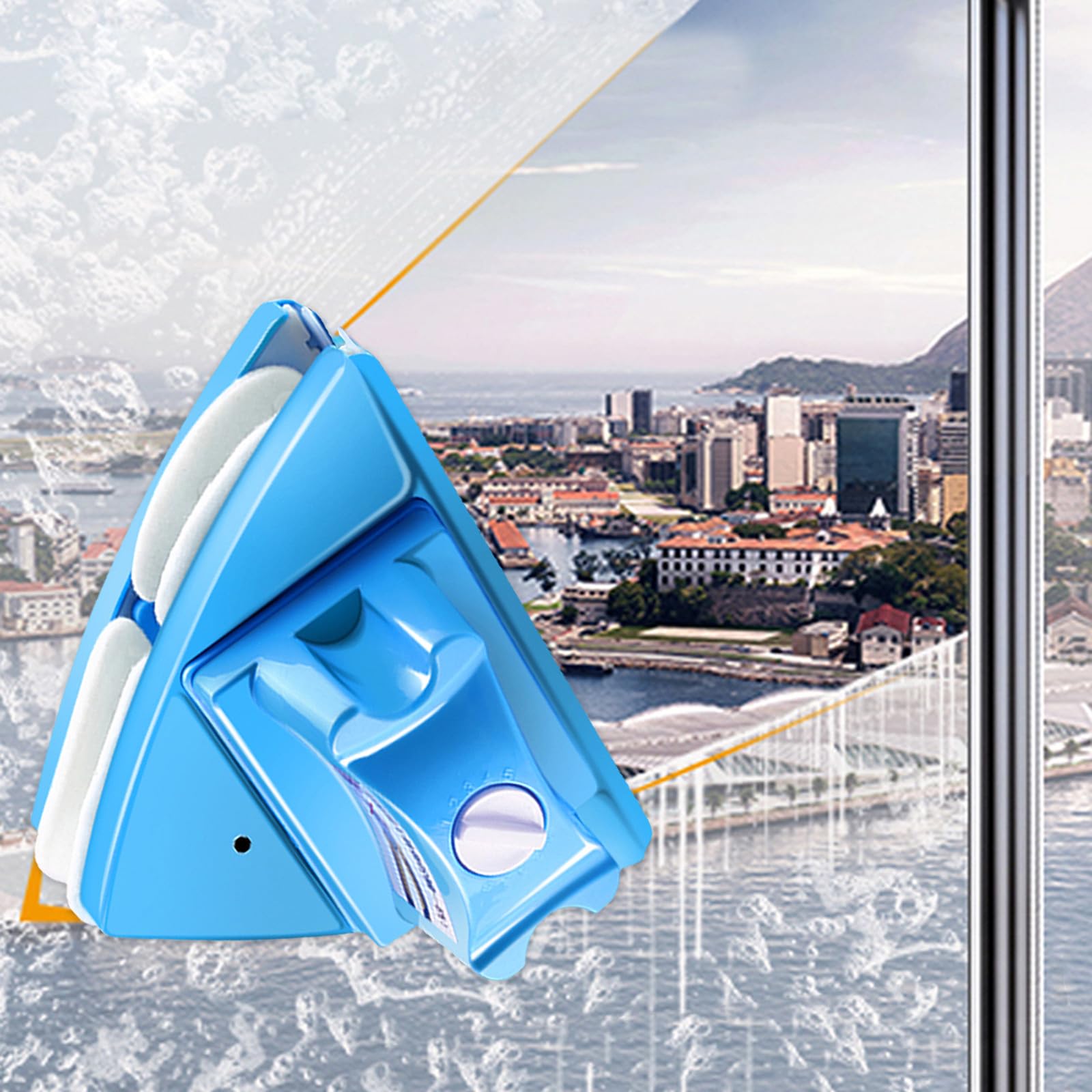 Lurrose Limpiacristales magnético de Doble Cara: Limpiacristales magnético Doble Ajustable con Cepillo de Limpieza para Ventanas de Gran Altura con un Grosor de 1,2 Pulgadas.