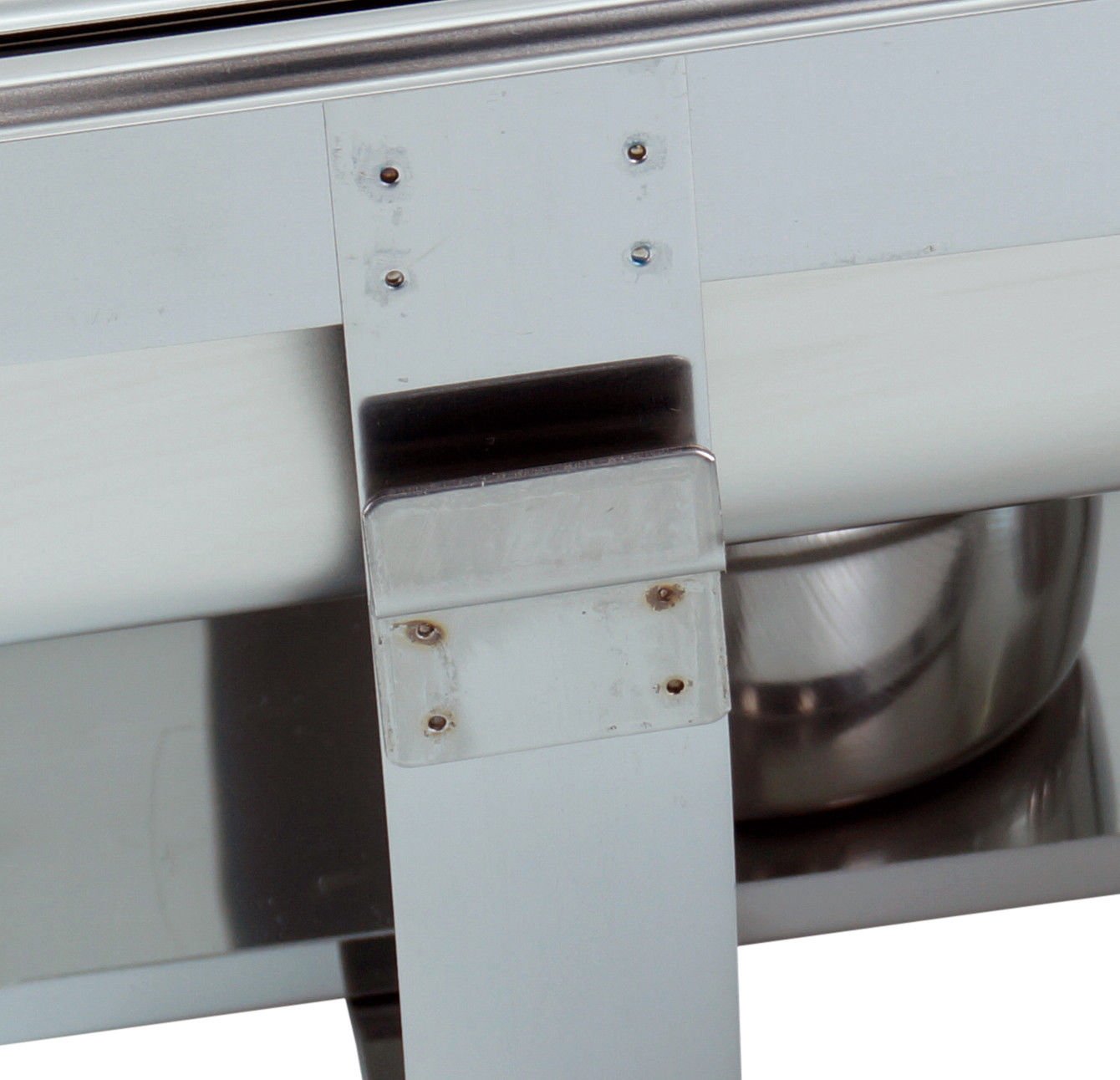 Juego de 3 Calentador de Platos Chafing Dish con depósito de 1/1 GN 65 mm de Profundidad apilable con Tiradores Redondos