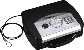SentrySafe SENTRY P008E Compact Electronic Safe, Black, 1.9 x 9.8 x 7.1 inches