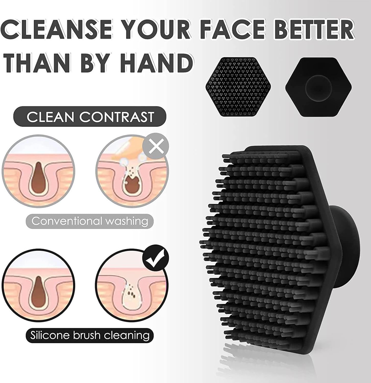 Silicone Face Scrubber Polisher Handheld Waterproof Manual Deep Cleaning image 5