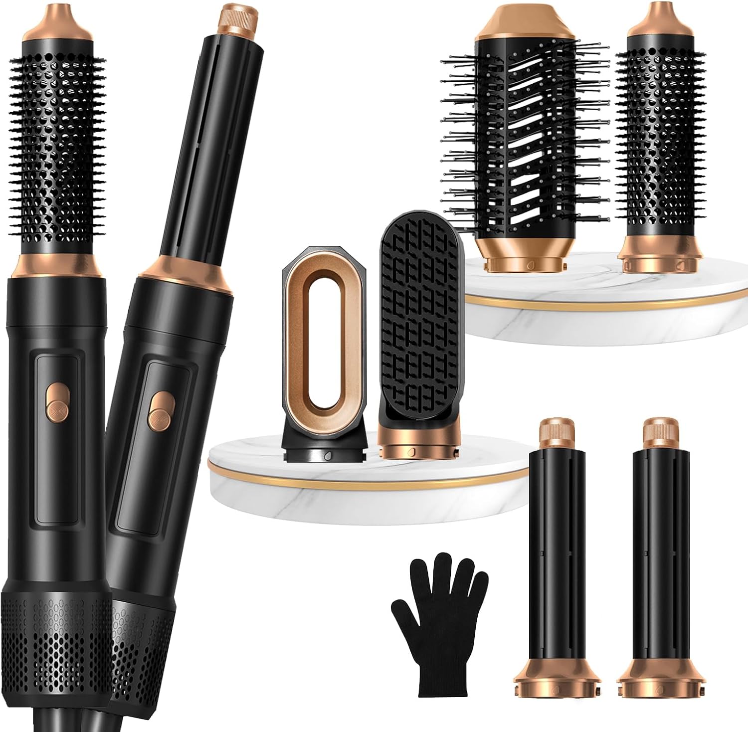 Product image of Pro Hairstyler Föhnbürste Set 6 in 1 Airstyler set, Ionen Haarstyler mit 30mm Warmluft-Lockenstab | 1000W Haartrockner für Volumen, Trocknen, Glätten & Locken | 3 Temp (50°C-105°C) für Alle Haartypen