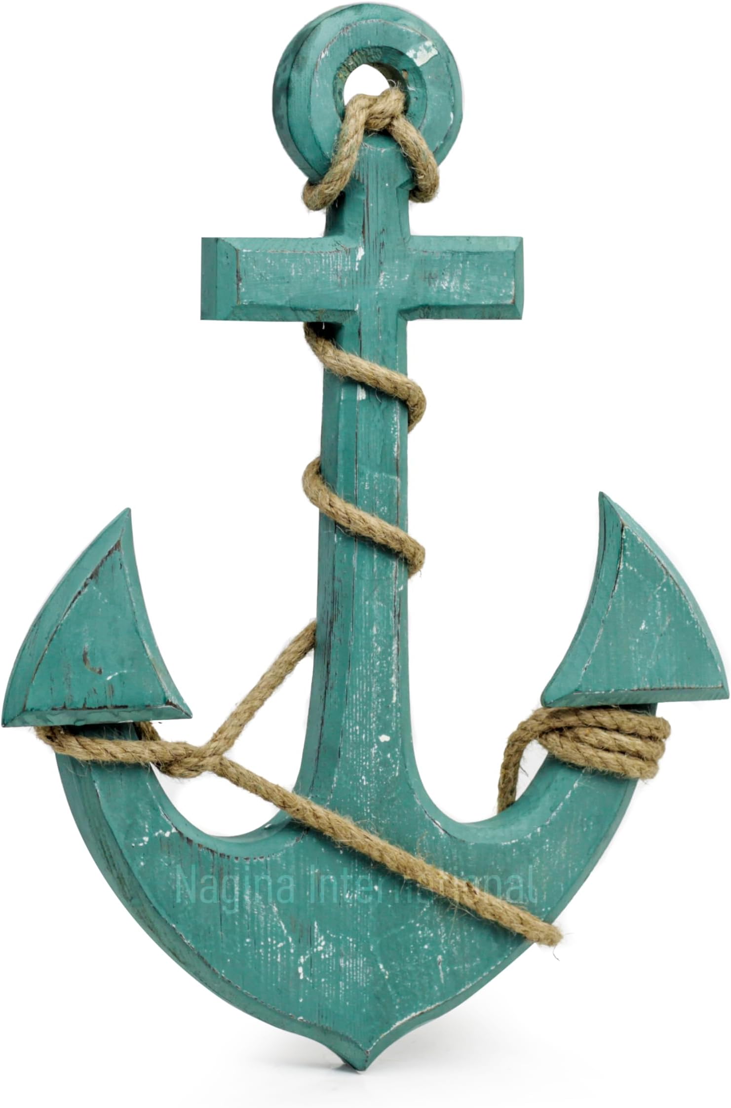 Sponsored Ad - Nagina International Wood Anchor with Rope Nautical Decor (Large, Grey)