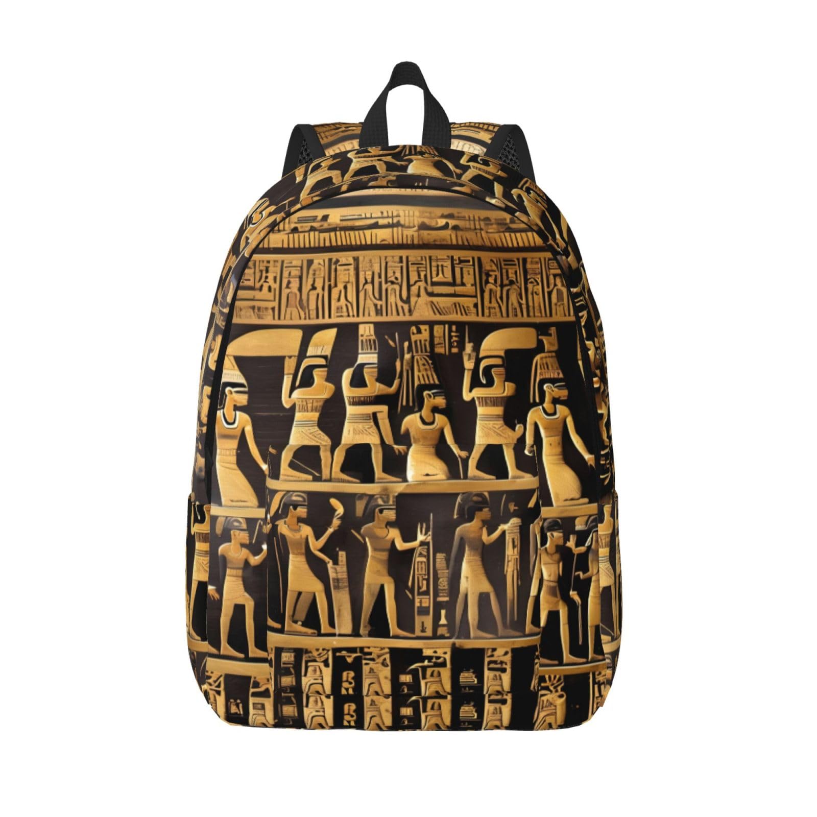 Mochila con estampado de jeroglíficos egipcios original con asas reforzadas de mano 8