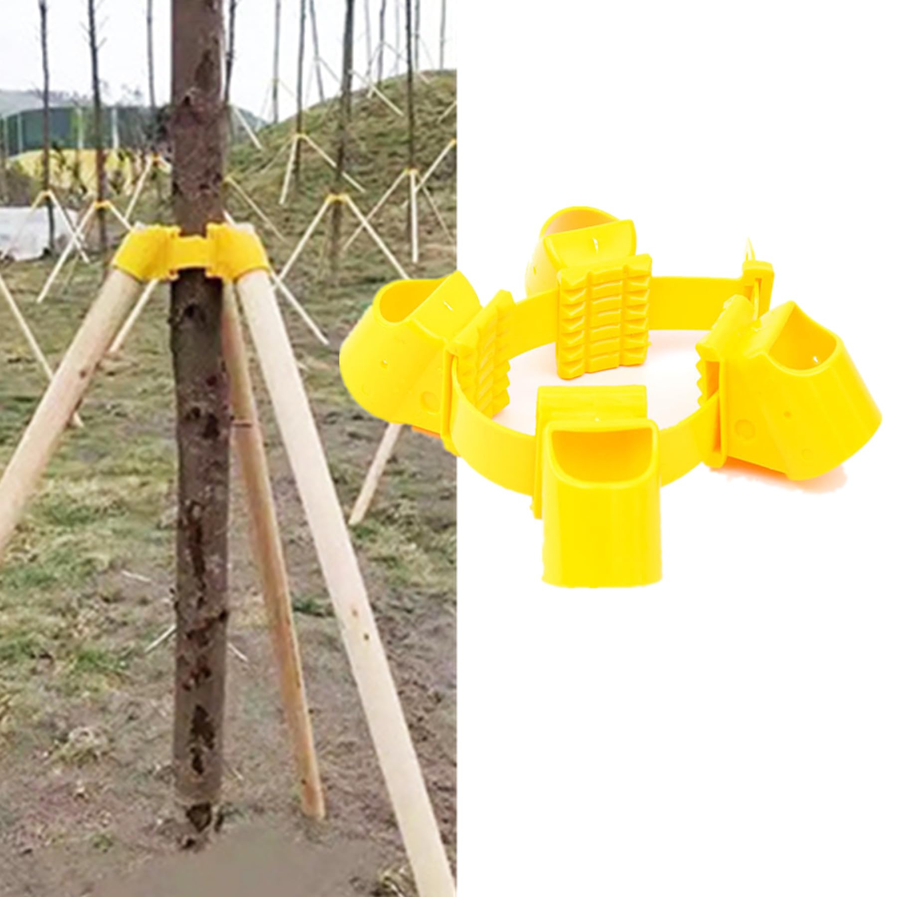 Jylucky Kubki do mocowania drzewa, DIY, wiatroszczelny uchwyt na drzewa, rośliny ogrodowe, regulowany i stabilny, dla przesadzonych roślin (pasuje do drzewa o średnicy 15 cm - 25,4 cm)