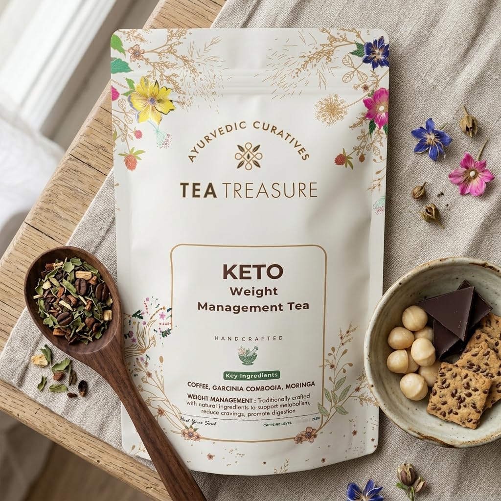 Tea Treasure Handcrafted Keto Weight Management Tea 100g - Coffee, Garcinia Cambogia, Moringa Blend, Low Carb Metabolism Booster, Digestion Support,Caffeine Free Herbal Infusion 3