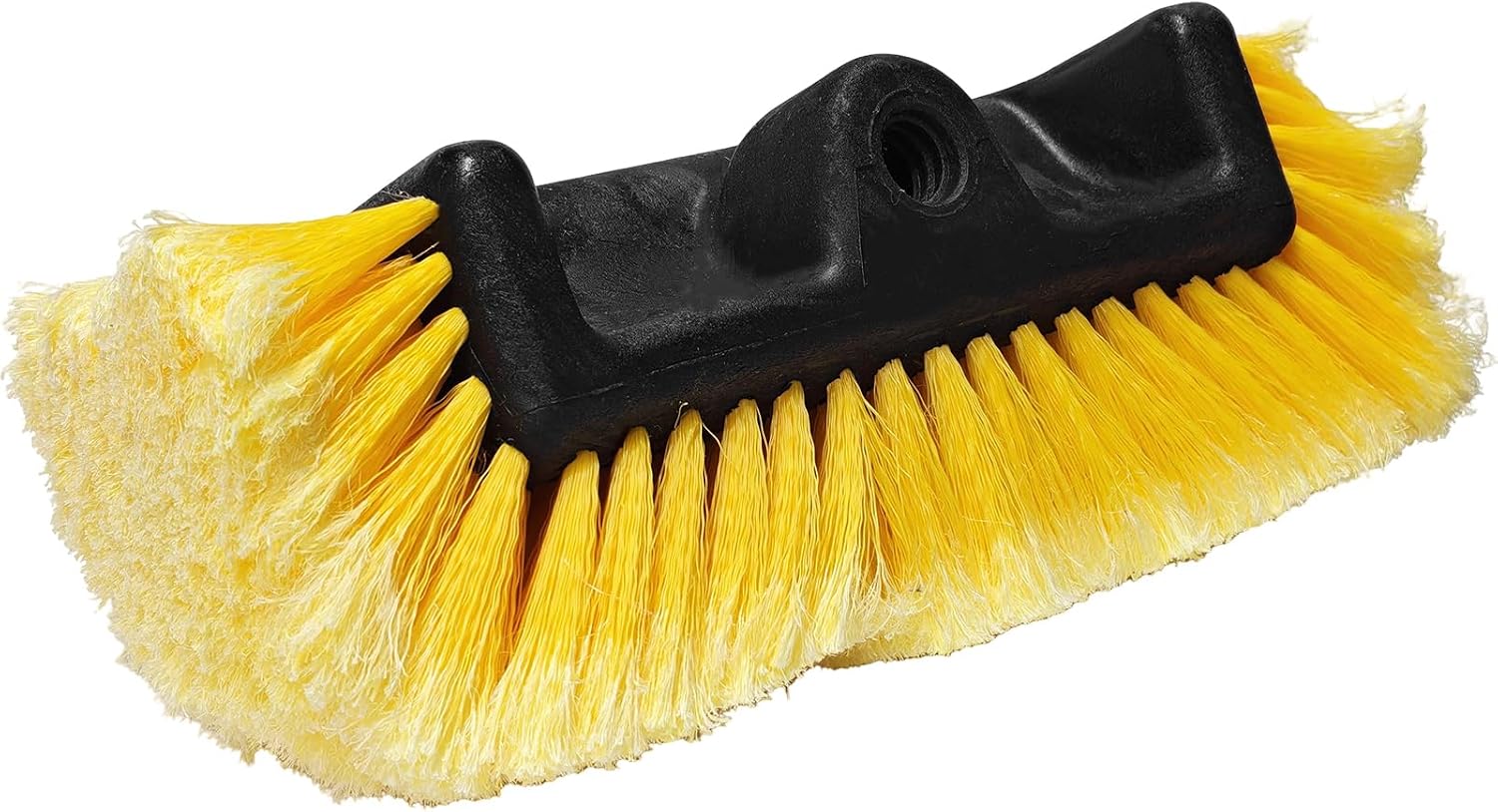11.8" Car Wash Brush Head with Soft Bristle, Flow Through Auto Exterior Cleaning Brushes Equipment, Heavy Duty Detailing Brush Head for RV Truck Boat Camper (Fluorescent Green)