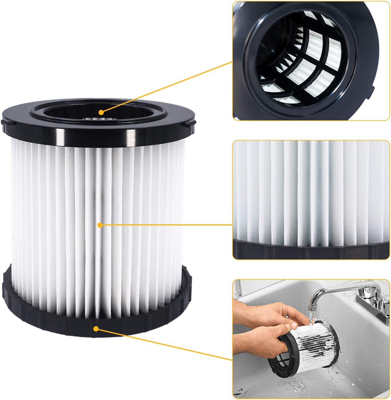 KONIGEEHRE 2 Packs DCV5801H HEPA Replacement Filter for DeWalt DCV580