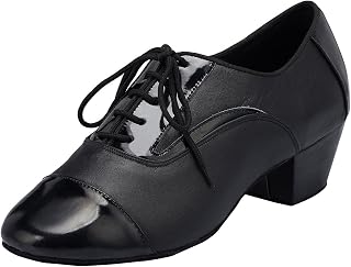 MGM-Joymod Men's Fashion Comfort Lace-up Leather Round Toe Salsa Tango Samba Jazz Rumba Ballroom Latin Modern Dance Shoes