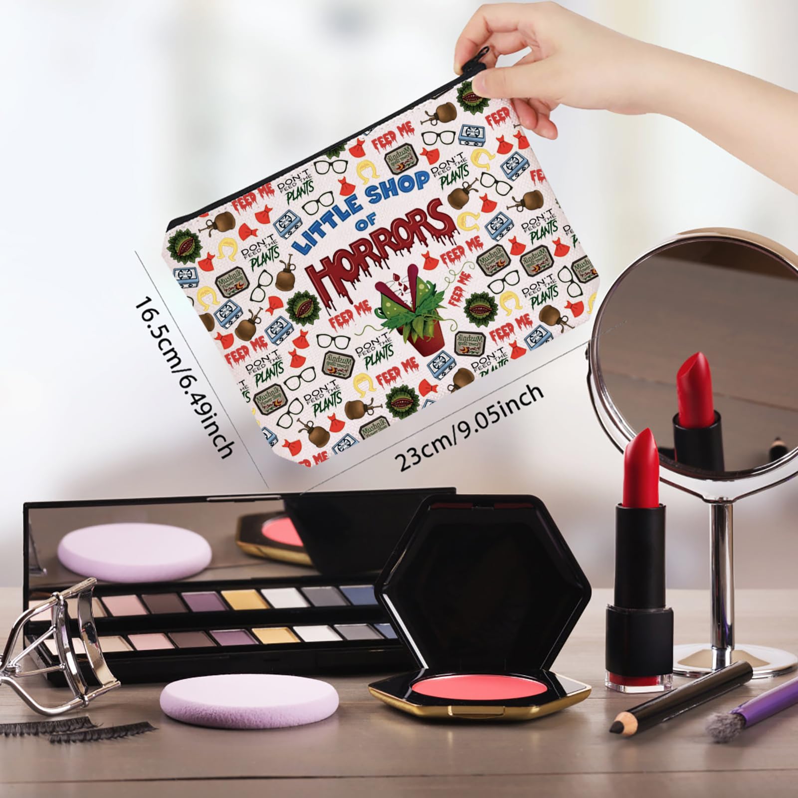 Horror Lover Gift Scary Movie Gift Little Shop Horror Movie Makeup Bag Scary Lover Gift (Little Shop Bag EU) - Image 2
