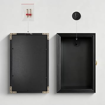 Baseball Cap Display Case Shadow Box with Hinged Door, Ready to Hang