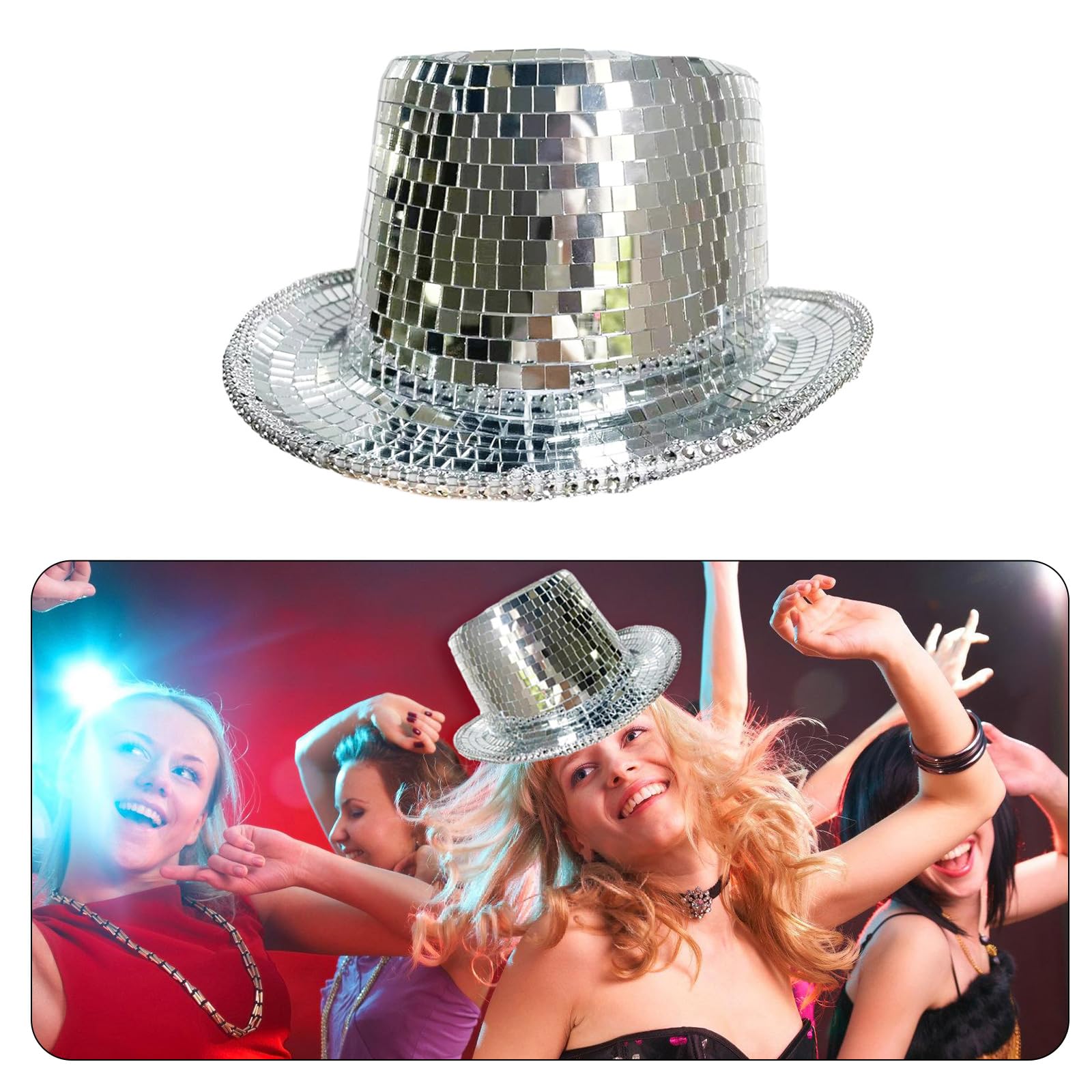 [Fpbiagoq] Unisex Metallic Homburg Spiegel Detail Clubwear Keva Kristall Panama Hut Neuheit Accessoires Panama Hut Herren