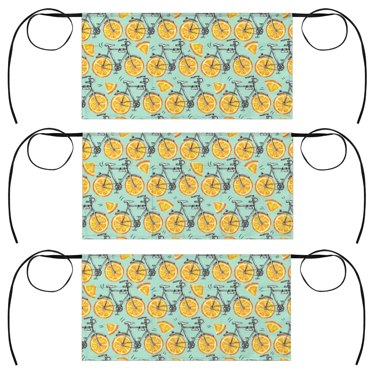 bisibuy 3 Pack Server Aprons with 3 Pockets, Lemon Slice Bicycle Waitress Waiter Wasit Apron for Women Men Restaurant Bistro Cafe Bars Half Aprons Waitress Server Accessories