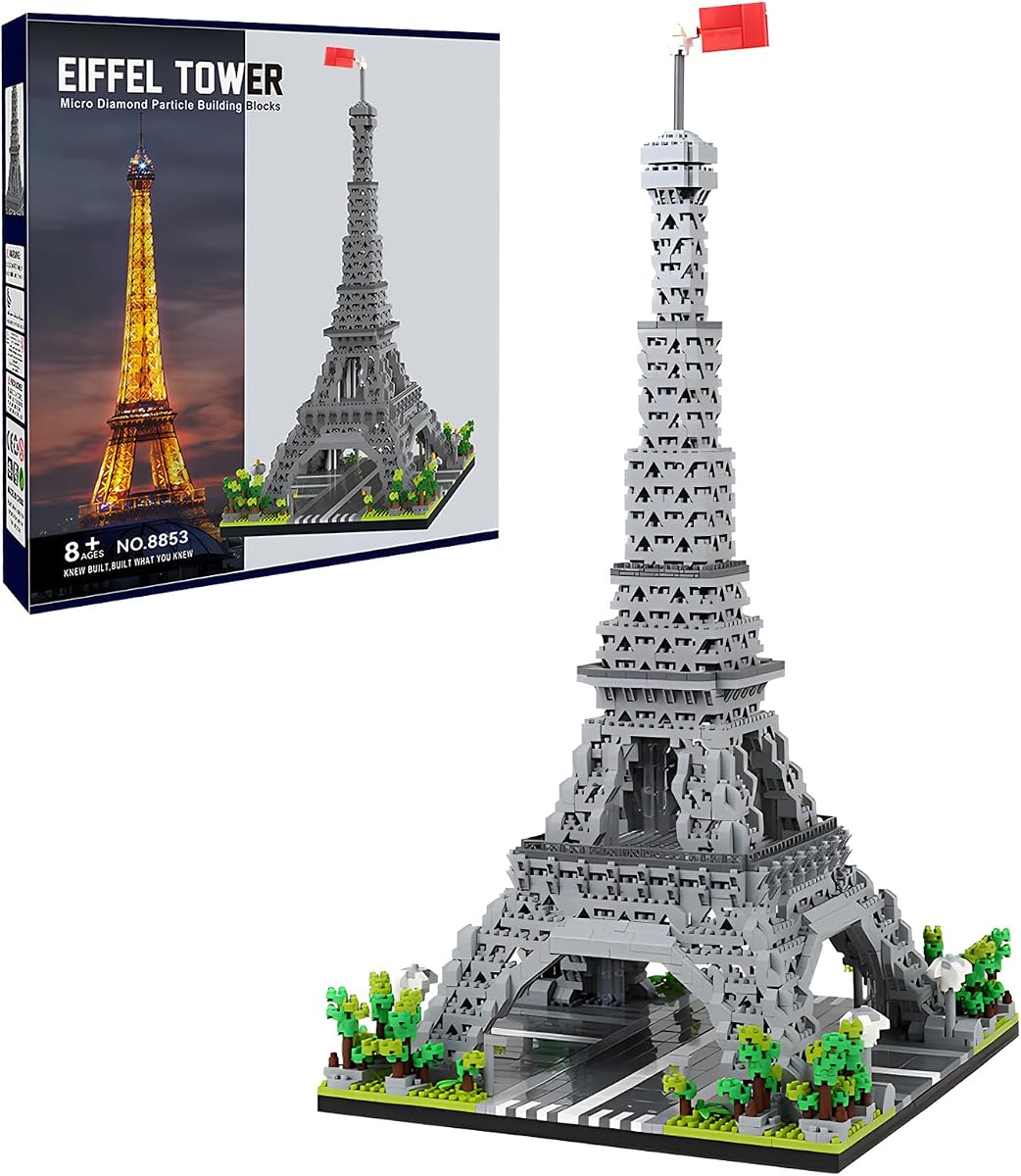 Paris Eiffel Tower World Famous Architectural Model | Micro Building Blocks Set 3350 Pieces 3D Puzzle Toys Gifts for Kid and Adult