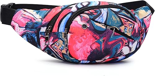 Miniatura 1 de Riñonera de los años 80 y 90 para mujeres y hombres, diseño retro fresco, bolsa cruzada con cinturón ajustable, bolsa de cintura para correr,