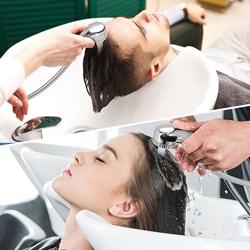 Miniatura 10 de Kit de rociador de manguera de tazón de champú, manguera de champú de tuerca de 1/2 pulgada para fijar la tubería de agua, para fregadero de salón y