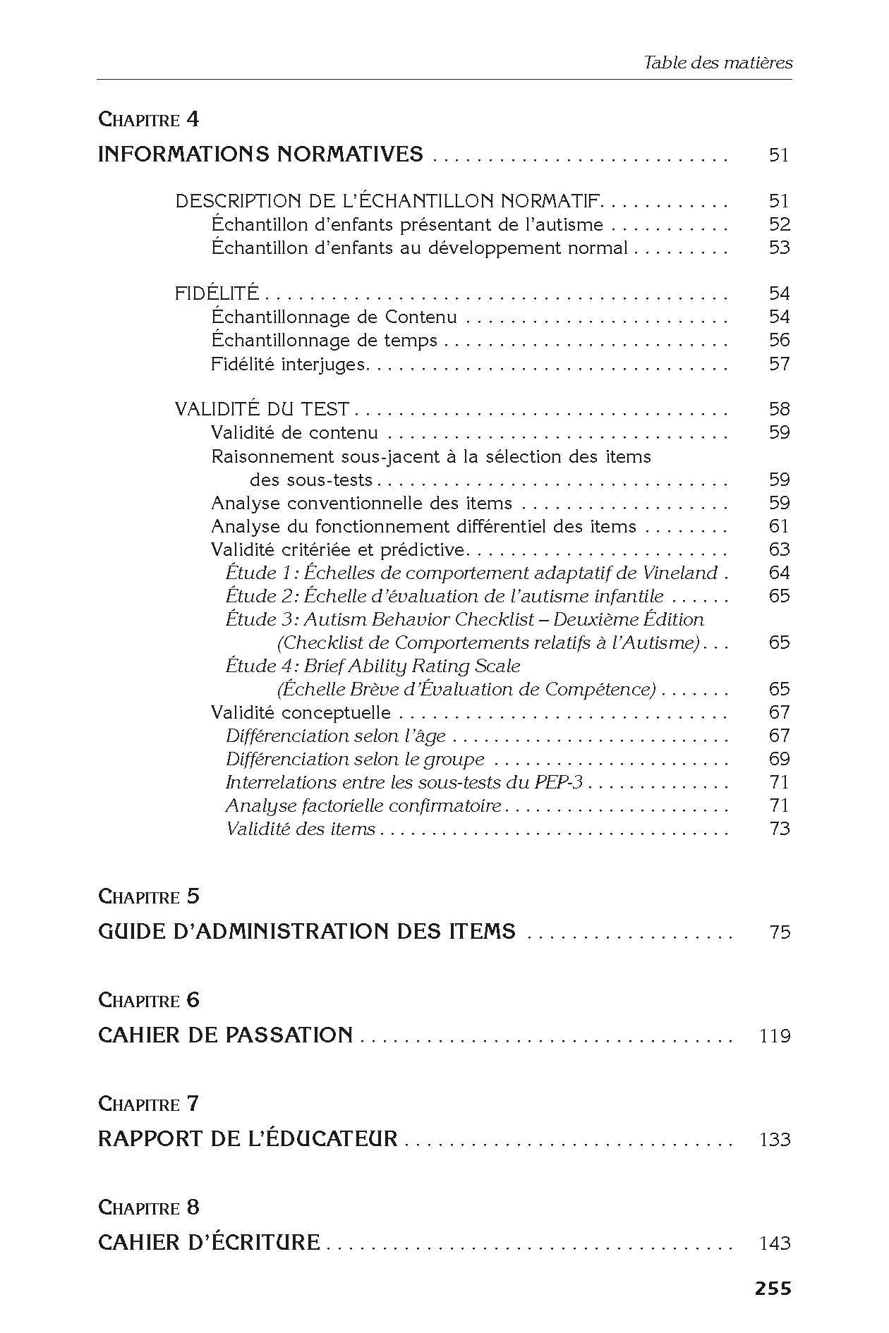 PEP-3 : Profil psycho-éducatif: Évaluation psycho-éducative individualisée de la division TEACCH pour enfants présentant des troubles du spectre de l'autisme