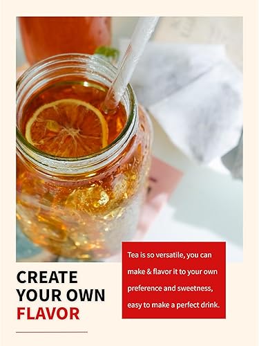 Miniatura 6 de TeeLux Té negro descafeinado, bolsas de té negro descafeinado, tamaño familiar, sabor suave y refrescante, té helado sin azúcar, 30 unidades