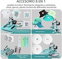 Vista 2 de Prensa de calor de 15 x 15 pulgadas, máquina de prensa de calor 8 en 1 con accesorio de vaso de 30 onzas, máquina de sublimación profesional