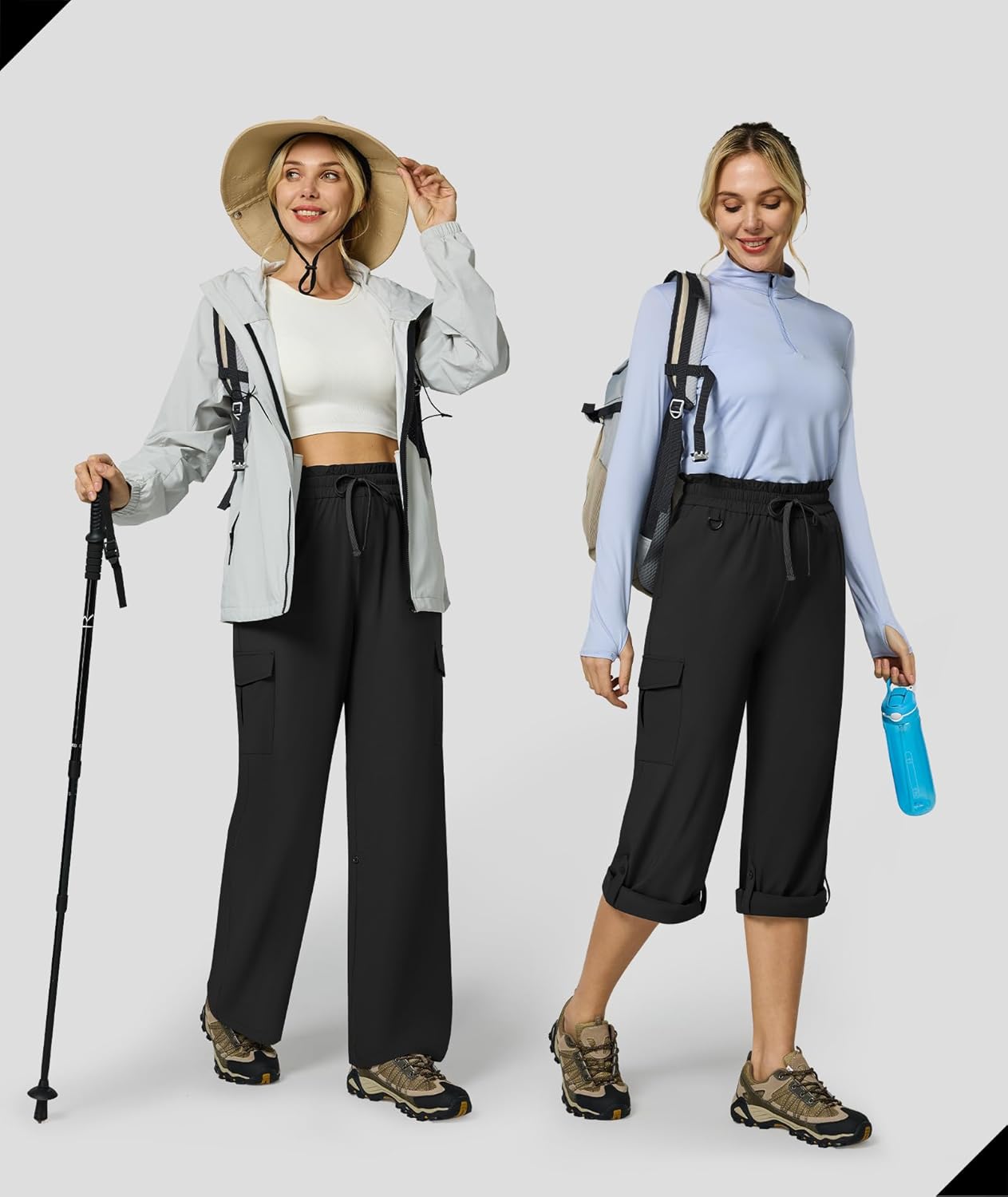 Casei Women's Cargo Capris Quick Dry Lightweight Water Resistant Roll Up Hiking Pants with 6 Pockets Travel Casual Outdoor - Image 3