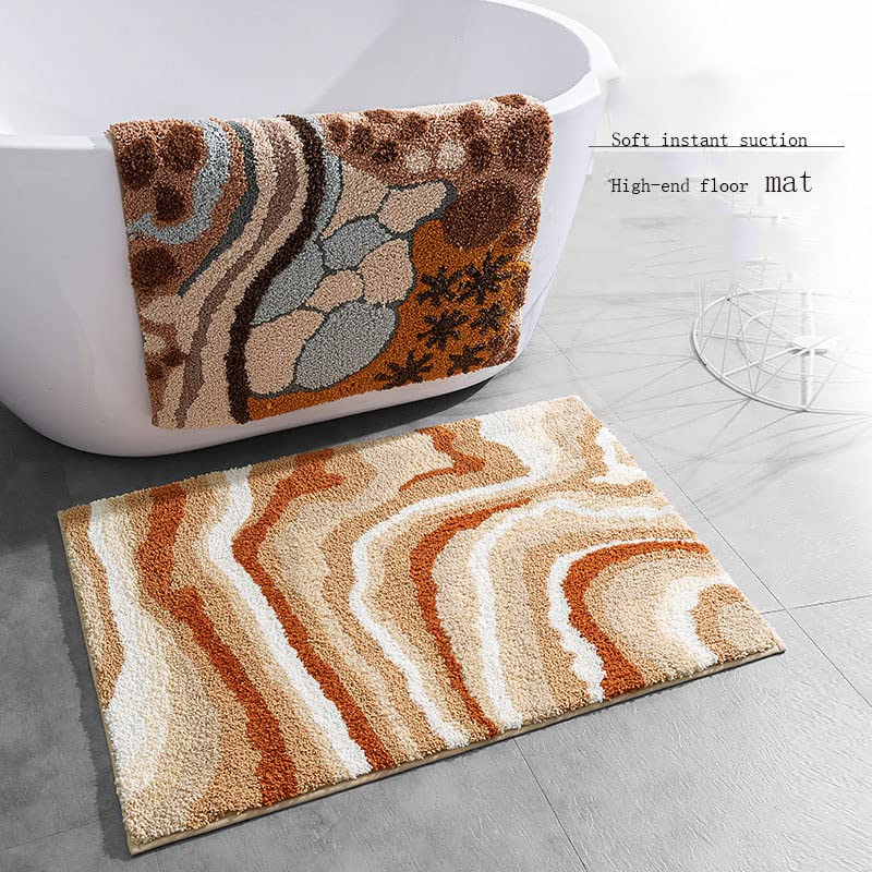 ZLZNX Badematte Mikrofaser Latexrücken rutschfest, Maschinenwaschbar Wasserabsorbierende Weiche Duschmatten,1,50 * 60cm