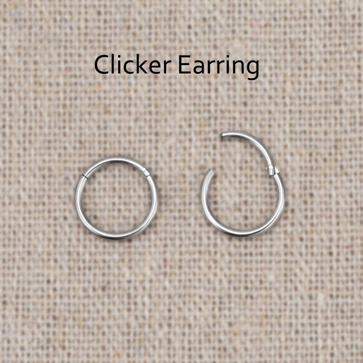 Titanium Cartilage Piercing - CZ Helix Clicker Ring - Tragus Earring Hoop - Rook Earring - Forward Helix Ring - Conch Hoop