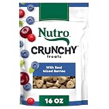 Nutro Crunchy Dog Treats with Real Mixed Berries, 16 oz | 5 calories per treat, natural ingredients, no corn, wheat, soy protein, low calorie, quality protein, ideal for training Mixed Berries 1 Pound (Pack of 1)
