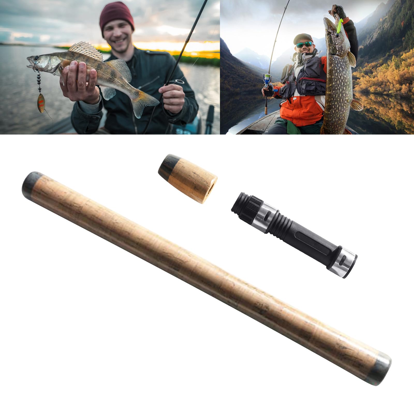 GKOXUQ Composite Rod Grip Fishing Rod Repair Handle Cork Fishing Rod Handle Long Cork Handle Grip Reel Seats Repair