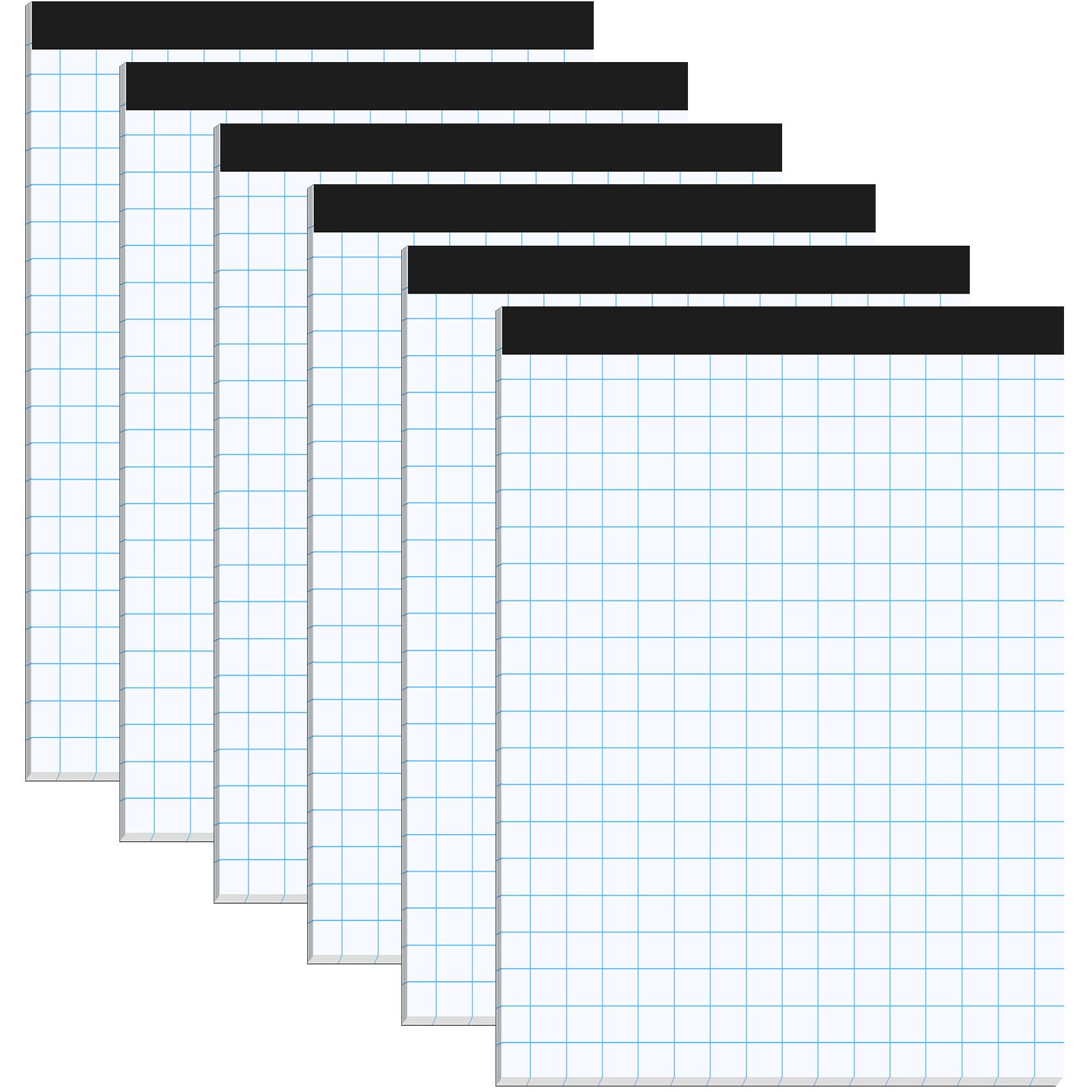 Honoson Confezione da 6 blocchi di carta grafica, 21 x 28 cm, 2 x 2 (2 quadrati per pollice), 55 fogli/confezione, blocco di carta per matematica, grafico, bianco, 80 g/m², per progetti di ingegneria