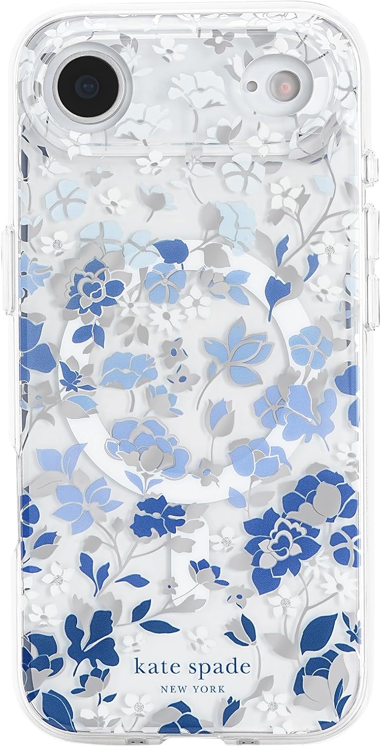 kate spade new york iPhone Air Case - Compatible with MagSafe - Designer Phone Case - Flowerbed Blue Gems