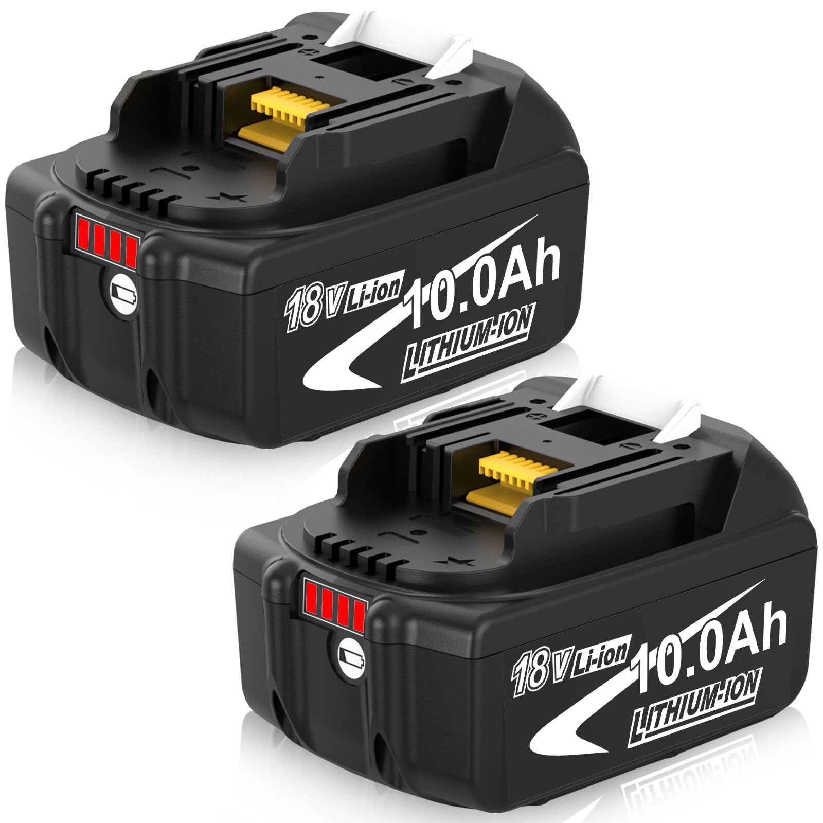 2Stück 10.0Ah Ersatzakku für Makita Akkus 18V LXT BL1850B | Kompatibel BL1830 BL1840 BL1860, Für LXT 18V Geräte, Mit LED-Anzeige, Passend für DC18RD DC18RC DC18SF