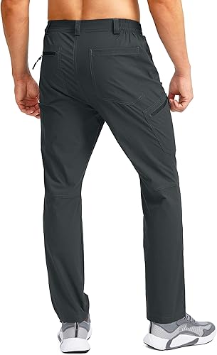 Miniatura 2 de Pudolla Pantalones ligeros de senderismo para hombre con 7 bolsillos, de secado rápido, resistentes al agua, pantalones para pesca y viajes