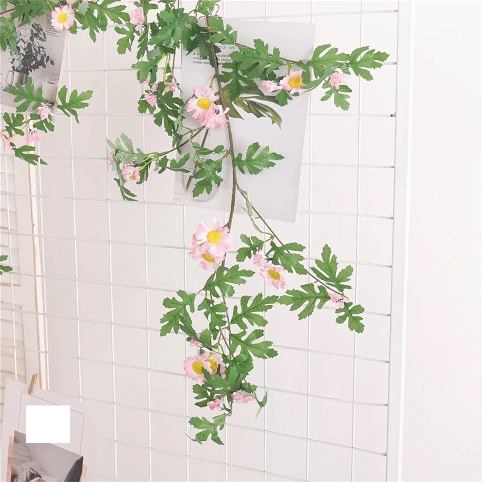 Künstliche Greenery Girlande künstliche Blumen, Girlande Daisy Rattan Wand Hochzeit Party Hotel Home Büro Wohnzimmer Dekoration for Dekoration(Oranje,1pcs)