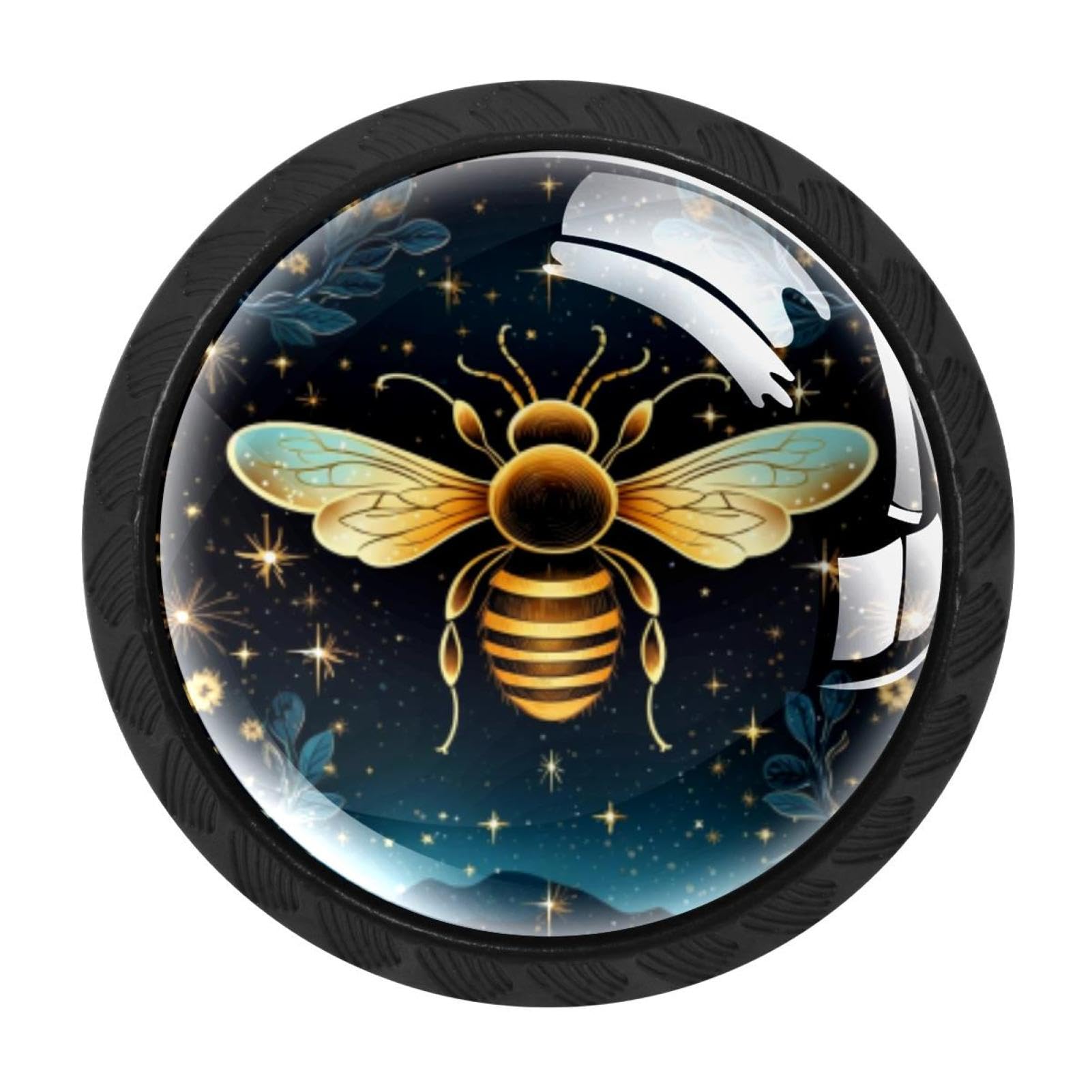 Chenzzzz Multicolored 10 4 Pieces Starry Bee Drawer Knobs, 35Mm Black Cabinet Knobs, Drawer Pulls And Knobs, Dresser Drawer Knobs, Cabinet Hardware Kitchen Cabinet Knobs