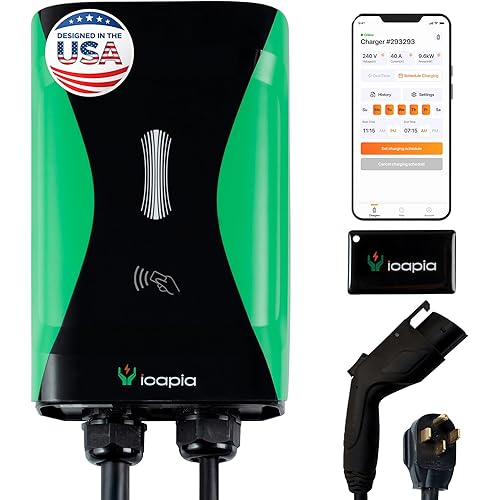 Sapphire Pro Level 2 EV Charger, 240V 40A J1772 NEMA 14-50 Plug, ETL & Energy Star Certified Smart WiFi EV Charging Station for Home, Multi-Family & Workplaces, 25FT Cable, NEMA 4 Weatherproof