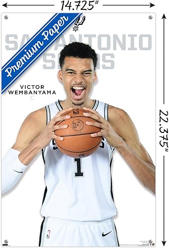 Miniatura 3 de Trends International NBA San Antonio Spurs - Póster de pared de Victor Wembanyama Feature Series 23, 14.72 x 22.37 pulgadas, paquete de póster