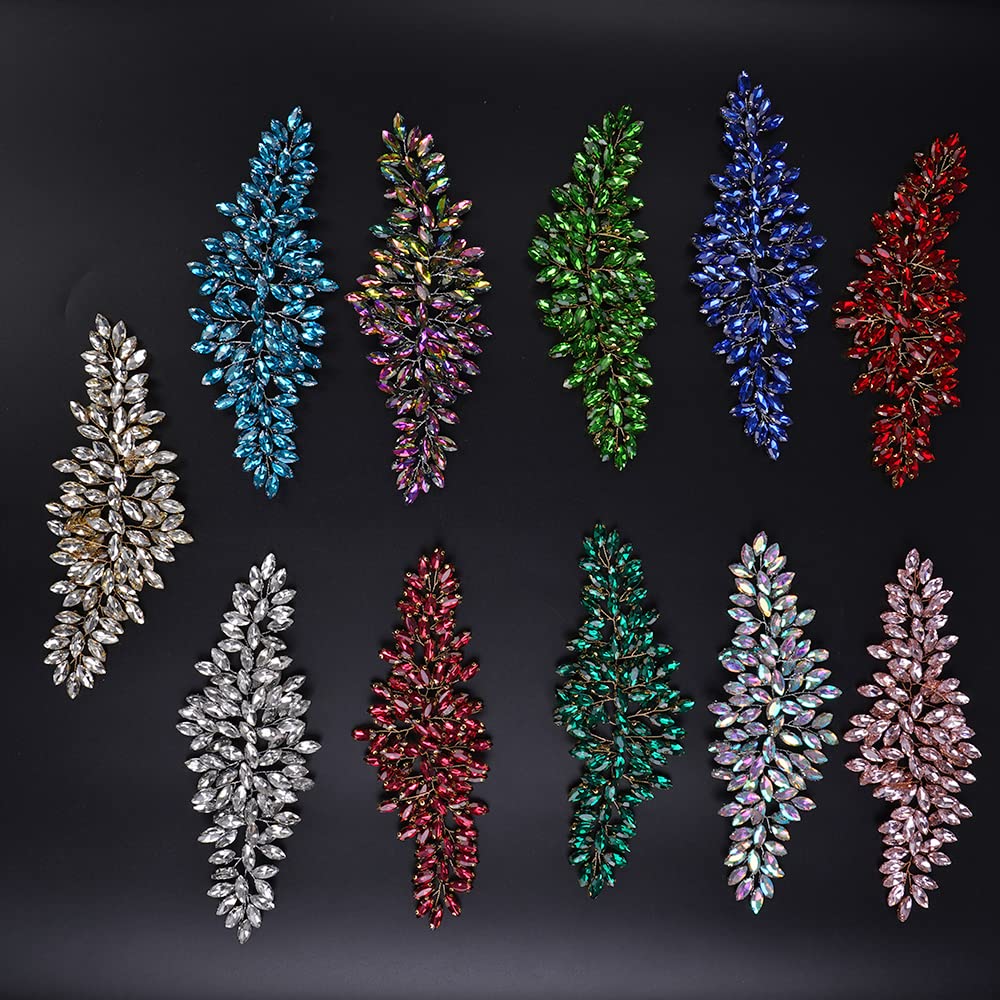 JWICOS Cerchietto per capelli da sposa in cristallo, per matrimonio e matrimonio, accessori per capelli per donne e ragazze (rosso)