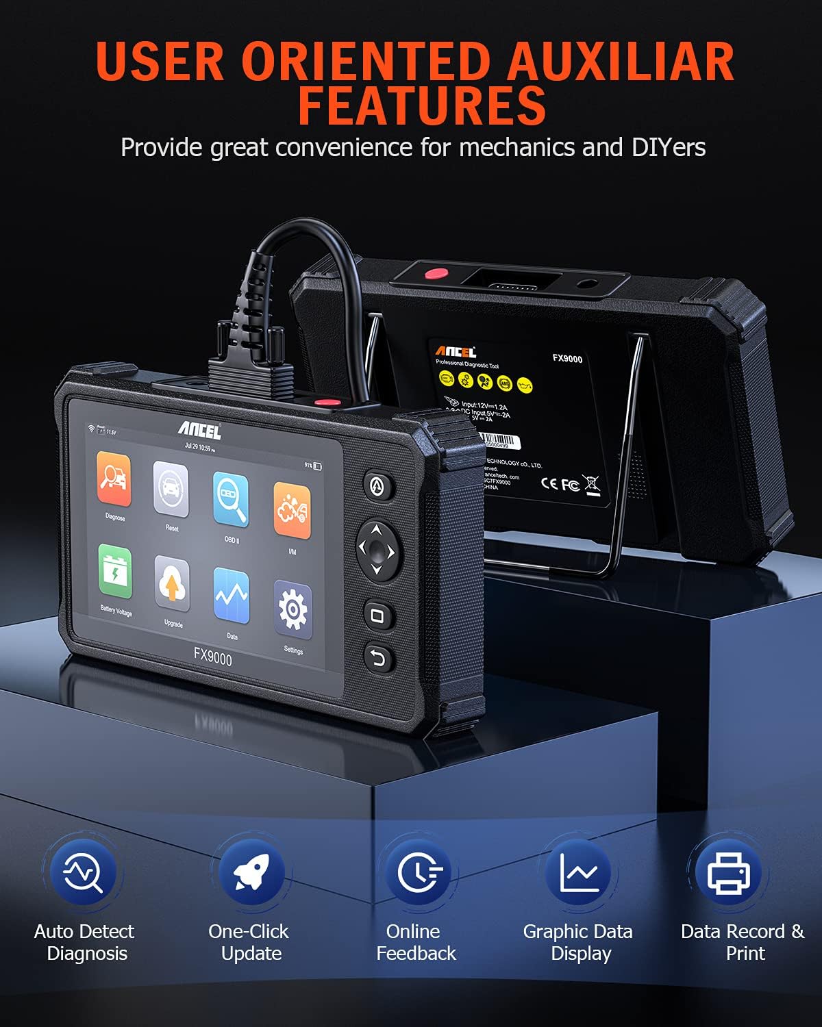 ANCEL FX9000 user interface and features