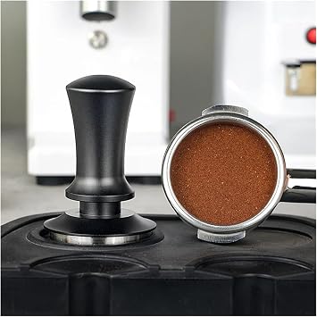 Coffee Tamper Coffee Tamper Stainless Steel Flat/Thread Base Internal Spring(51mm,Black Flat Base)