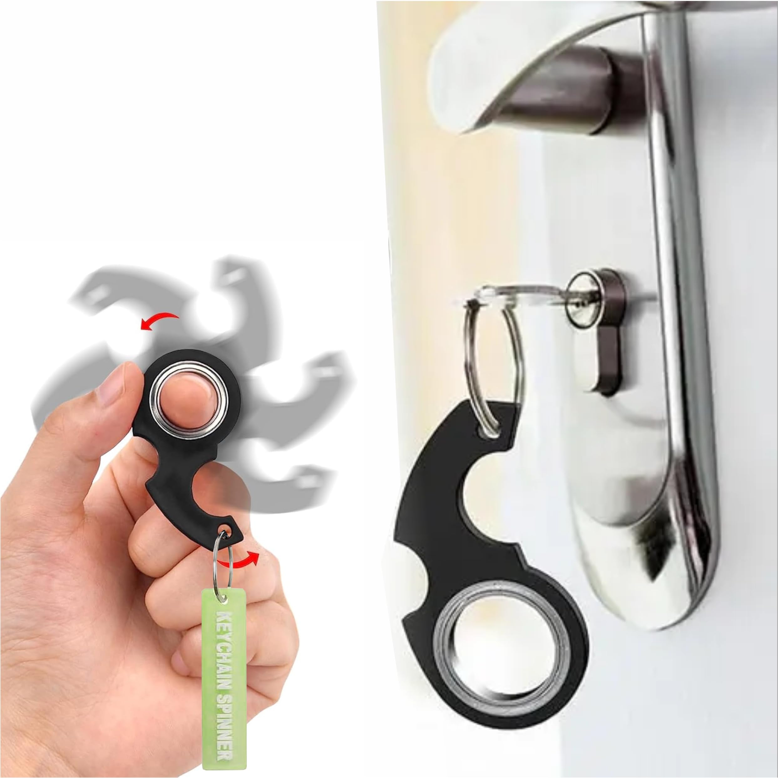 Mayklen Ninja Spinner Keychain Fidget Key Chains for Men & Women Smooth Spinning Keychain for Stress Relief, Anxiety Cool Fidget Spinner Key Ring Gift for Boys-image-8