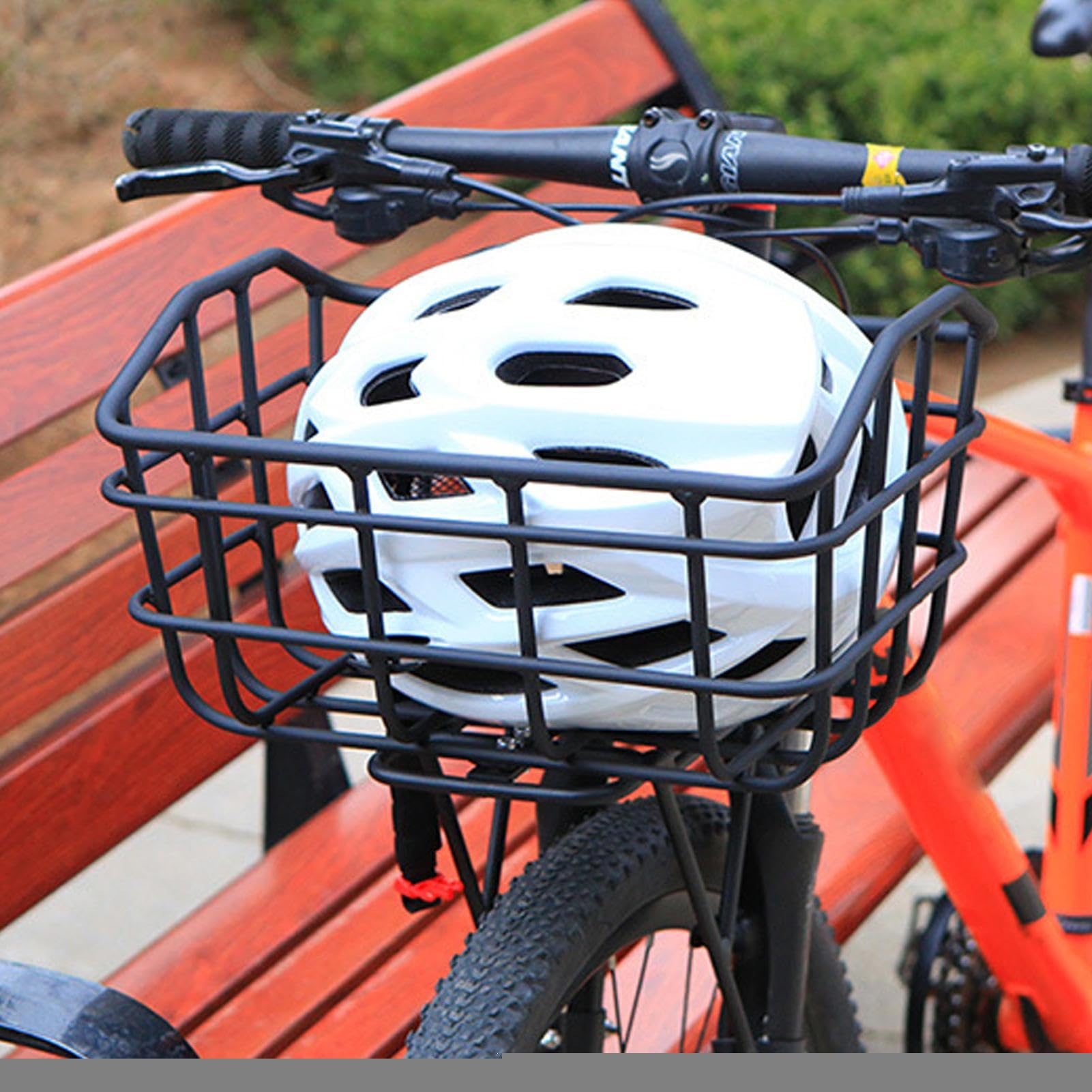 Cesta Frontal de Alambre para Bicicleta | Portaequipajes Delantero De Montaje Sencillo Y Organizador | Soporte Robusto con Liberación Rápida Y Montaje Preciso para Excursiones