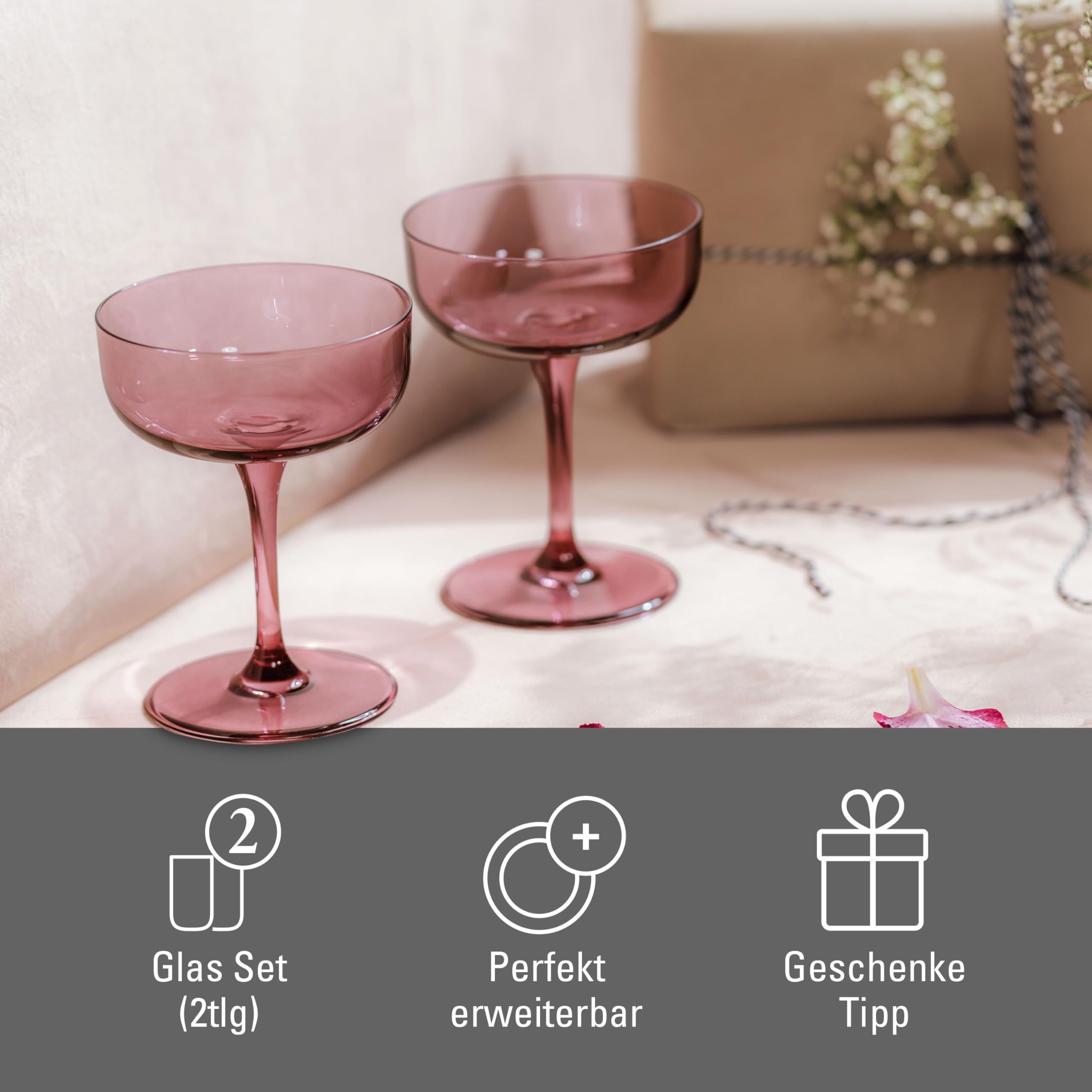 Villeroy & Boch – Like Sage szampanka/pucharek zestaw 2-cz., szkło w kolorze winogronowym, pojemność 100 ml